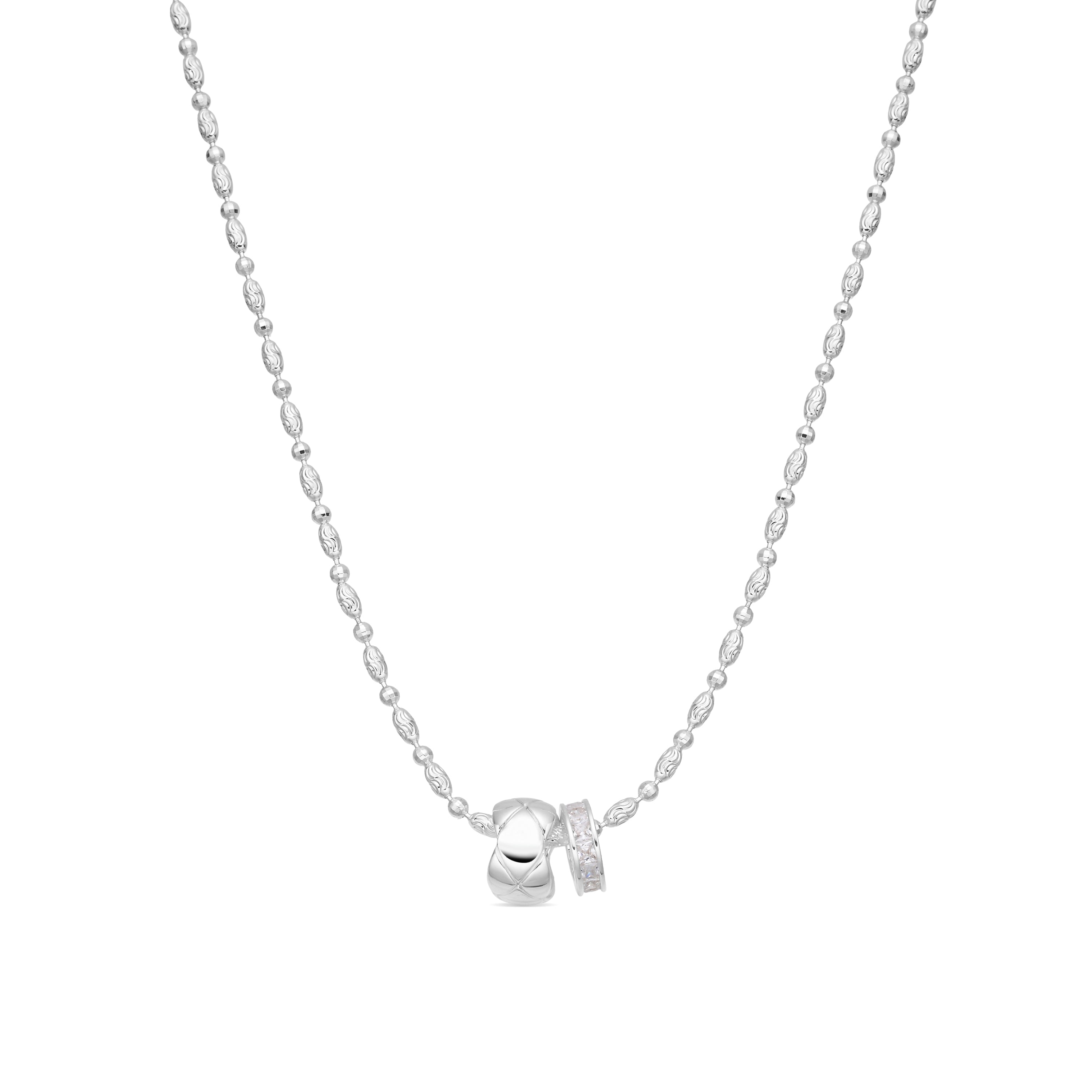 Collar de Circonita Brillante Acabado En Plata - Laino