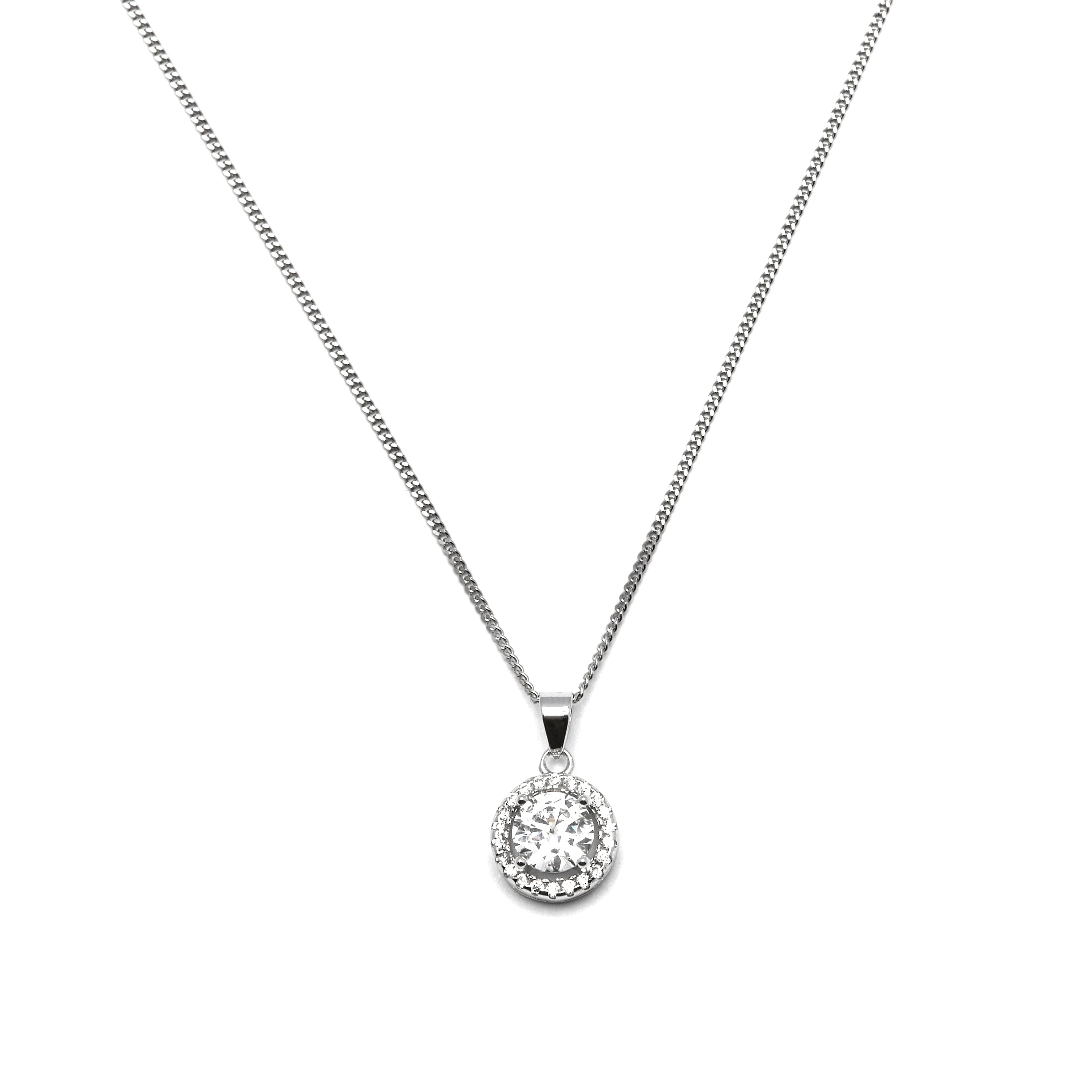 Collar de Aleación de Metal y Circonita Brillante acabado en rodio - Gema de Leyenda