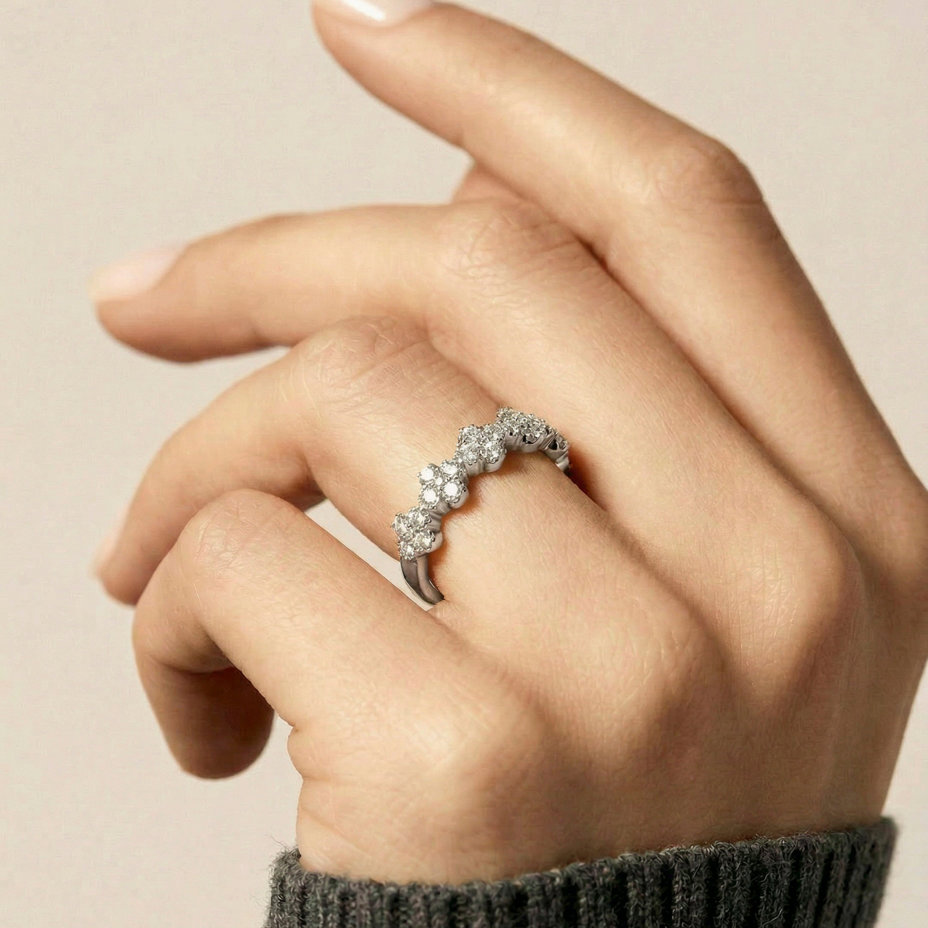 Anillo de Circonita brillante acabado plata - Siskal