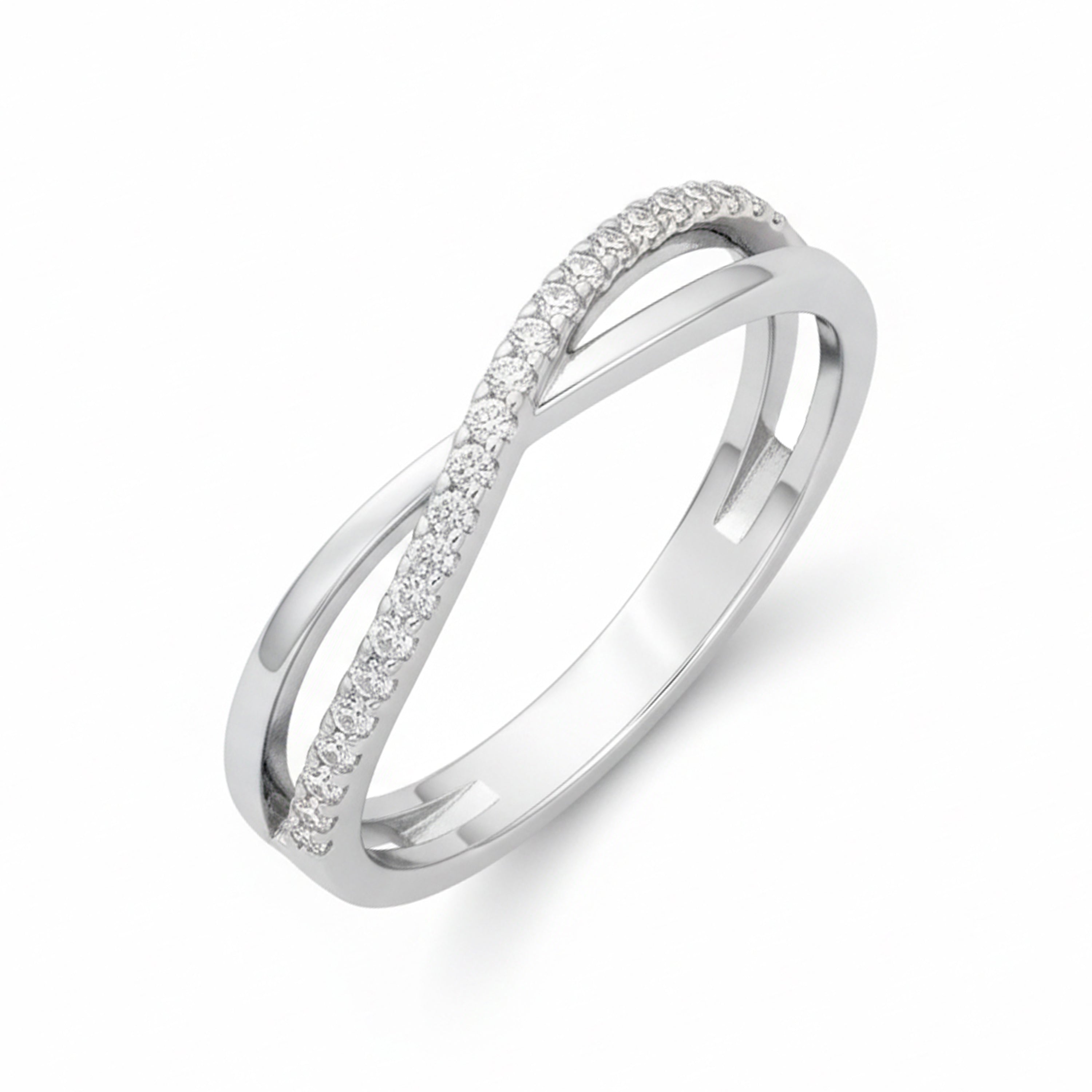 Anillo de Circonita brillante acabado plata - Hagoe