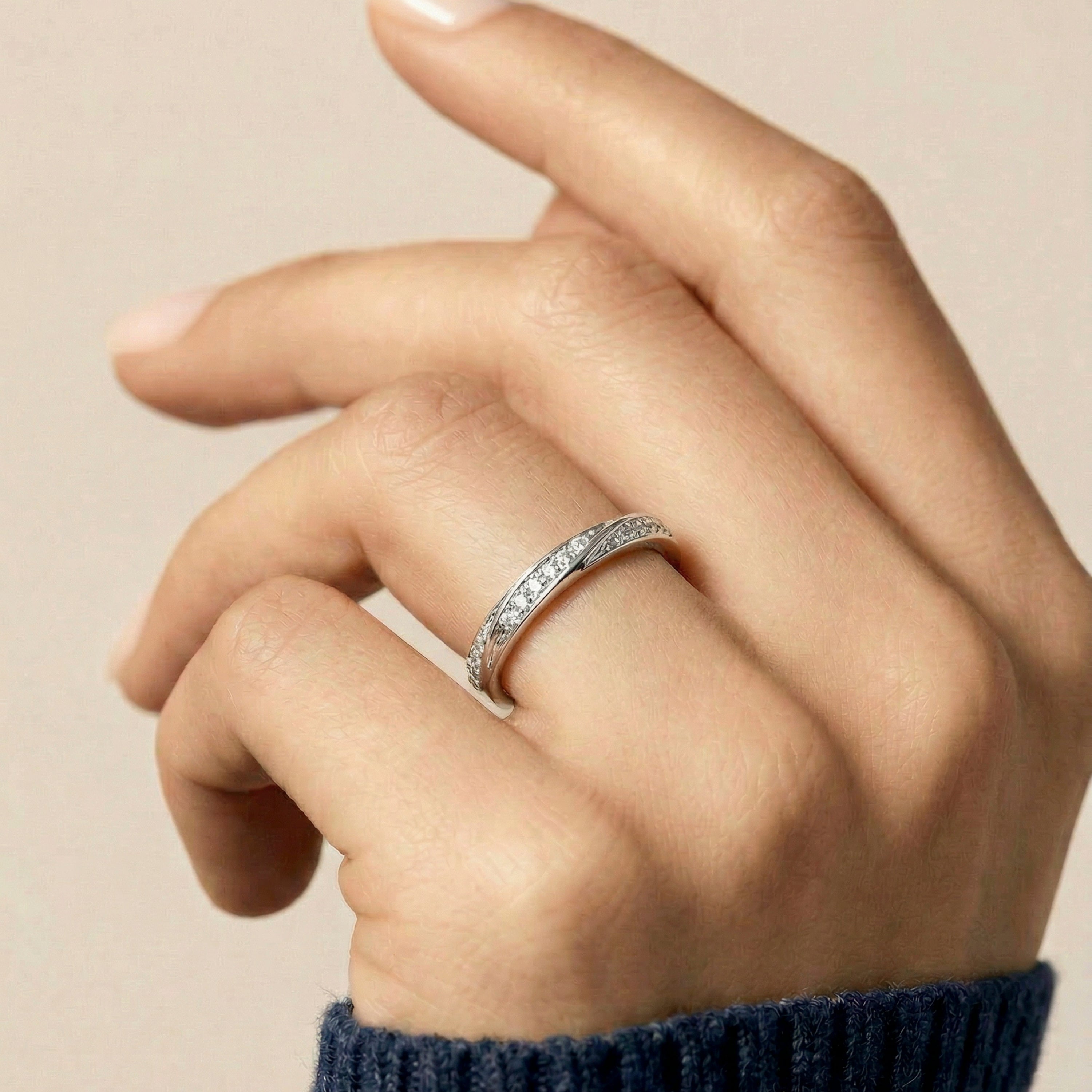 Anillo de Circonita Brillante acabado plata - Frebal