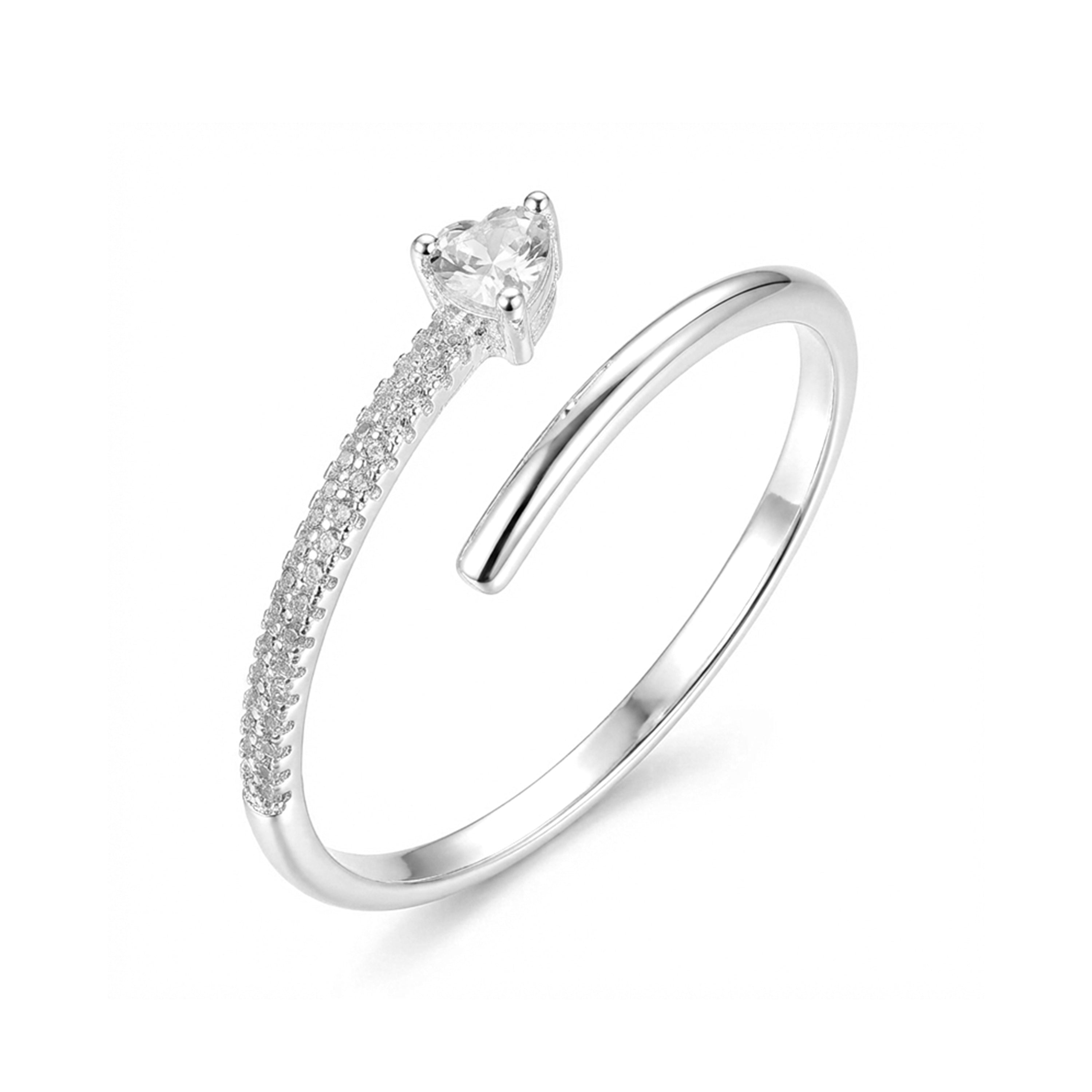 Anillo de Circonita brillante acabado plata - Ashuba