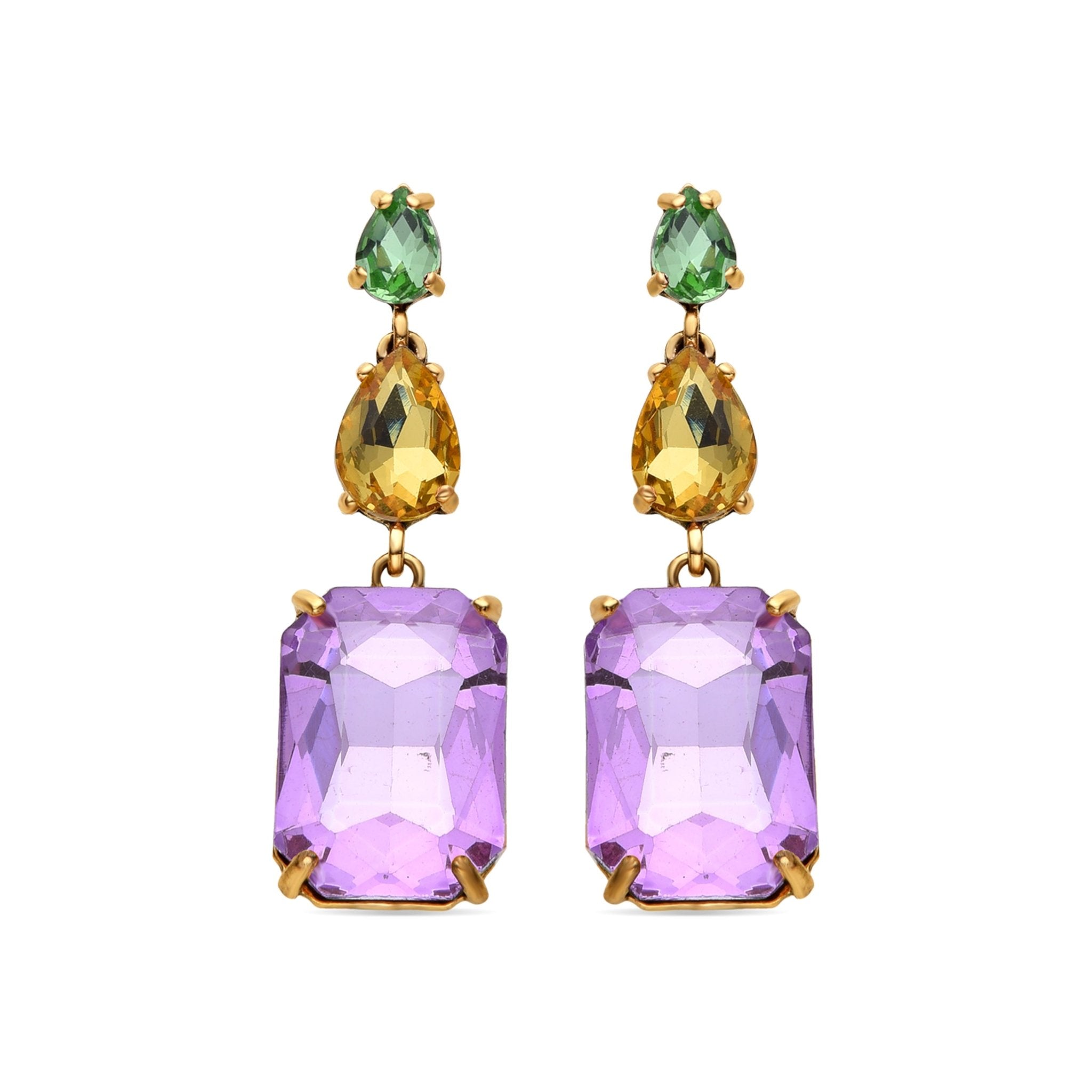 Earrings finished in 18k yellow gold